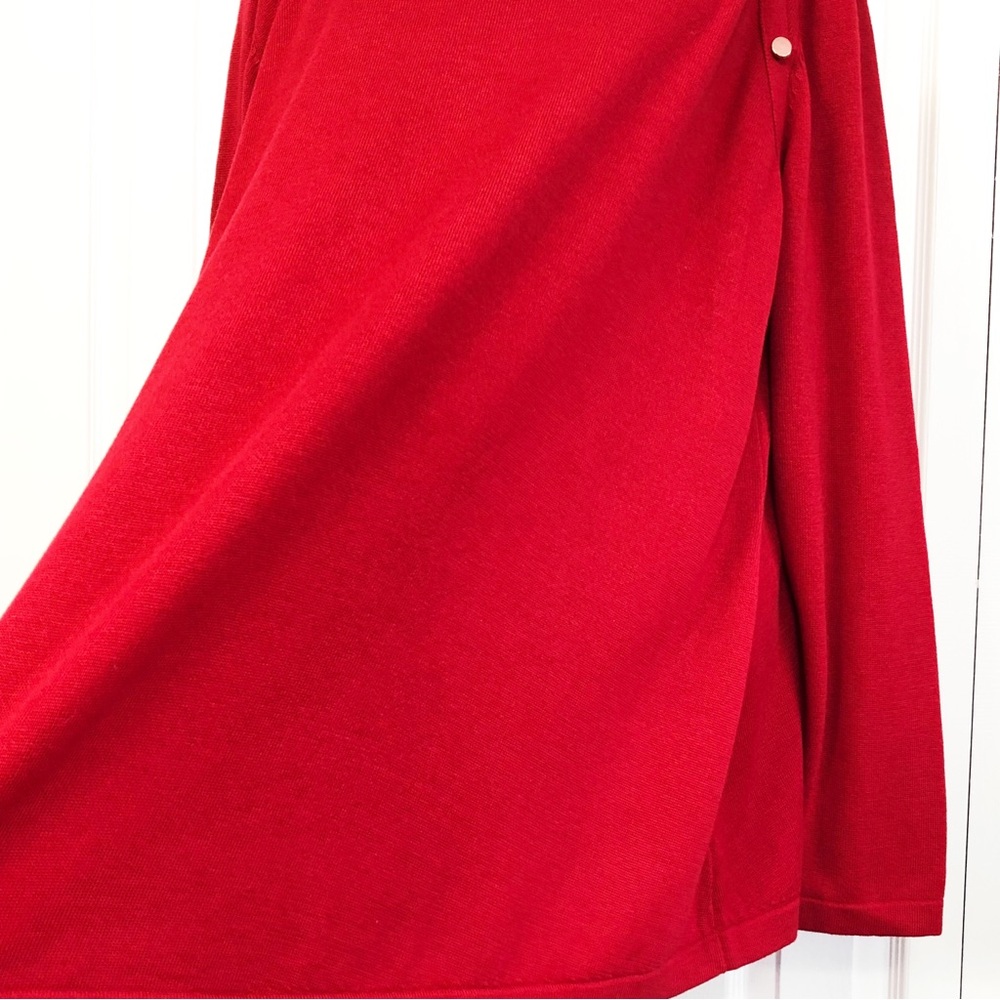 New Jessica London Red Knit Mockneck Gold Button Detail Sweater 22/24 - Picture 11 of 16